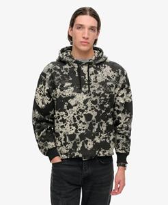 Superdry Mannen Utility Camo Hoodie met Logo en Losse Pasvorm Zwart