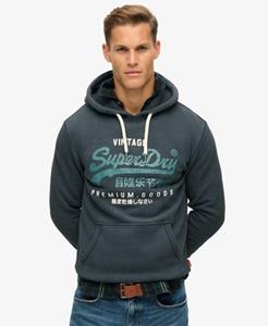 Superdry Mannen Duo Vintage Hoodie met Logo Zwart