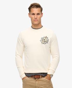 Superdry Mannen Tattoo Sweatshirt met Print Crème