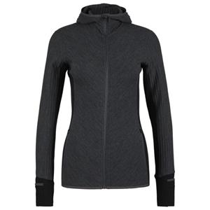 Icebreaker  Women's Descender L/S Zip Hood - Merinohoodie, zwart