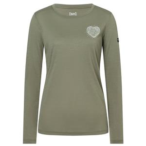 Super.Natural  Women's Little Heartwood L/S - Longsleeve, olijfgroen