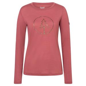 Super.Natural  Women's Bubble Tree L/S - Longsleeve, roze/rood