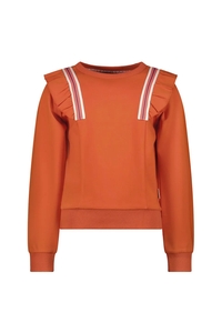 B.Nosy Meisjes sweater ruffel sara orange glo