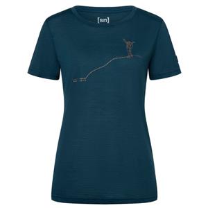 Super.Natural  Women's Gipfelglück Tee - Merinoshirt, blauw