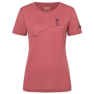 Super.Natural  Women's Gipfelglück Tee - Merinoshirt, roze/rood