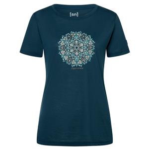 Super.Natural  Women's Ornament Tee - Merinoshirt, blauw