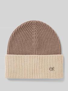 CK Calvin Klein Beanie in two-tone-stijl van een mix van wol en kasjmier