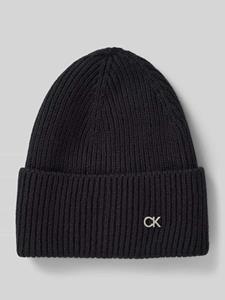 CK Calvin Klein Beanie van een mix van wol en kasjmier met labelapplicatie