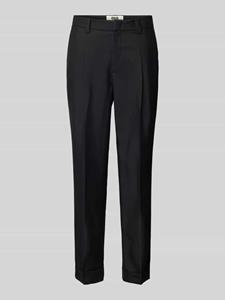 Oui Straight leg pantalon met bandplooien