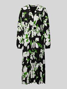 Comma Midi-jurk van pure viscose met zijsplitten