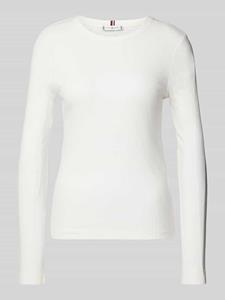 Tommy Hilfiger Shirt met lange mouwen, broderie anglaise en logostitching