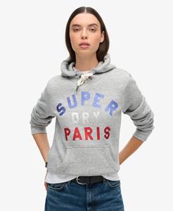 Superdry Vrouwen Hoodie met Glitterlogo en Print Grijs