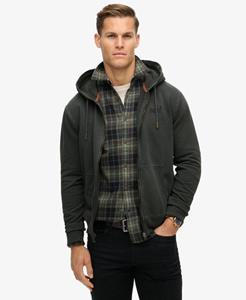 Superdry Mannen Essential Logo Washed Hoodie met Rits Zwart