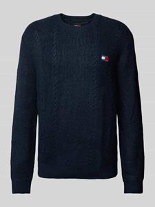 Tommy Jeans Gebreide pullover met kabelpatroon, model 'SLIM CABLE'