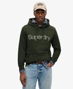 Superdry Mannen Core Logo City Hoodie met Losse Pasvorm Khaki