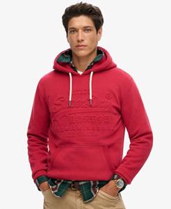 Superdry Mannen Hoodie met Grafische Reliëfopdruk Rood