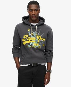 Superdry Mannen Hoodie met New York Vintage Logo en Print Zwart