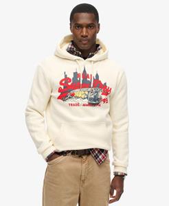 Superdry Mannen Hoodie met New York Vintage Logo en Print Crème