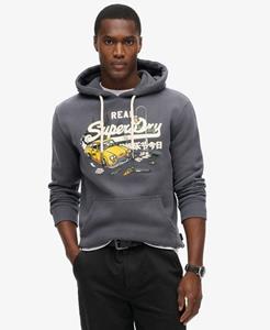 Superdry Mannen Hoodie met New York Vintage Logo en Print Blauw