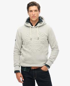 Superdry Mannen Hoodie met Logoprint in Reliëf Lichtgrijs