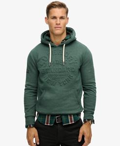 Superdry Mannen Hoodie met Logoprint in Reliëf Groen