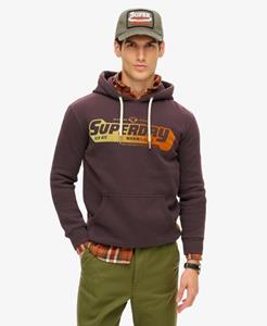 Superdry Mannen Flocked Fade Hoodie met Print Paars