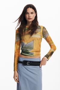 Desigual Love life T-shirt - YELLOW