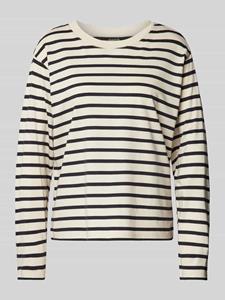 Jake*s Casual Shirt met lange mouwen en geribde ronde hals