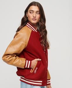 Superdry Vrouwen College Varsity Bomberjack Rood