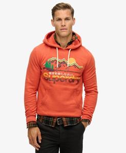 Superdry Mannen Great Outdoors Hoodie met Afbeelding Oranje