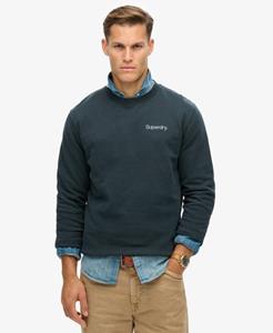 Superdry Mannen Core Logo City Sweatshirt met Ronde Hals en Losse Pasvorm Blauw