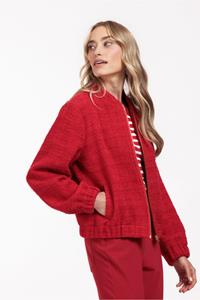 Studio Anneloes Jax tweed bomber jacket - red - 11770