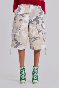 Jaded London Snow Camo Cadet Cargo Shorts