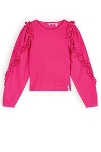 NoNo Meisjes t-shirt fancy mouw - Kysa - Azalea roze