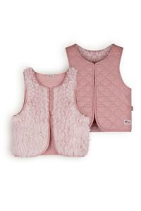 NoNo Meisjes reversibel gilet fluffy fur - Katya - Vintage roze