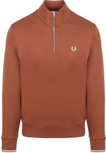 Fred Perry Half Zip Trui Whisky Bruin