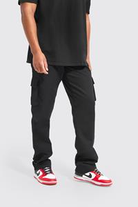 Boohoo Tall Baggy Cargo Chino Broek, Black