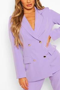 Boohoo Blazer Met Dubbele Millitaire Knopen, Lilac