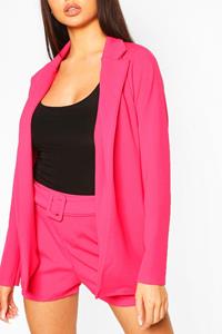 Boohoo Blazer En Shorts Met Ceintuur, Hot Pink