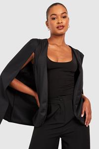 Boohoo Tall Blazer Met Mantel, Zwart