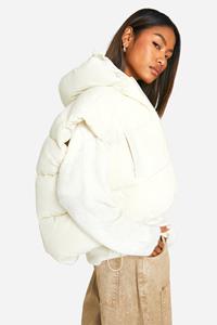 Boohoo Korte Gewatteerde Bodywarmer, Cream