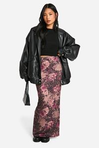 Boohoo Petite Luipaardprint Bloemen Maxi Rok, Animal