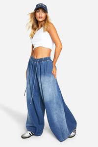 Boohoo Jeans Met Extreem Wijde Pijpen, Denim-Blue