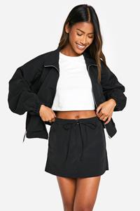 Boohoo Nylon Micro Mini Rokje, Black