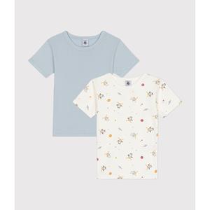 PETIT BATEAU Set van 2 T-shirts met korte mouwen in katoen