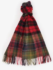 Barbour Brack patchwork tartan shawl cardinal