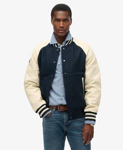 Superdry Mannen College Varsity Bomberjack Blauw