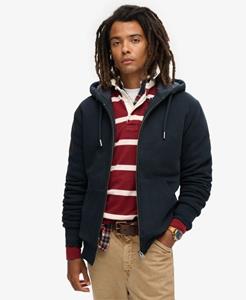 Superdry Mannen Hoodie met Rits en Borgvoering Blauw