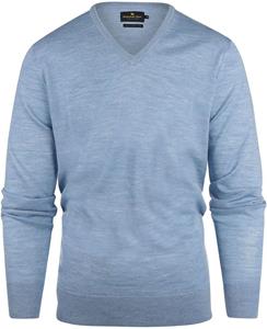 Steppin' Out Pullover V-hals Merinowol Sky Blue