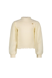 Le Chic Meisjes top zacht gebreid & voile nox dreamy creamy